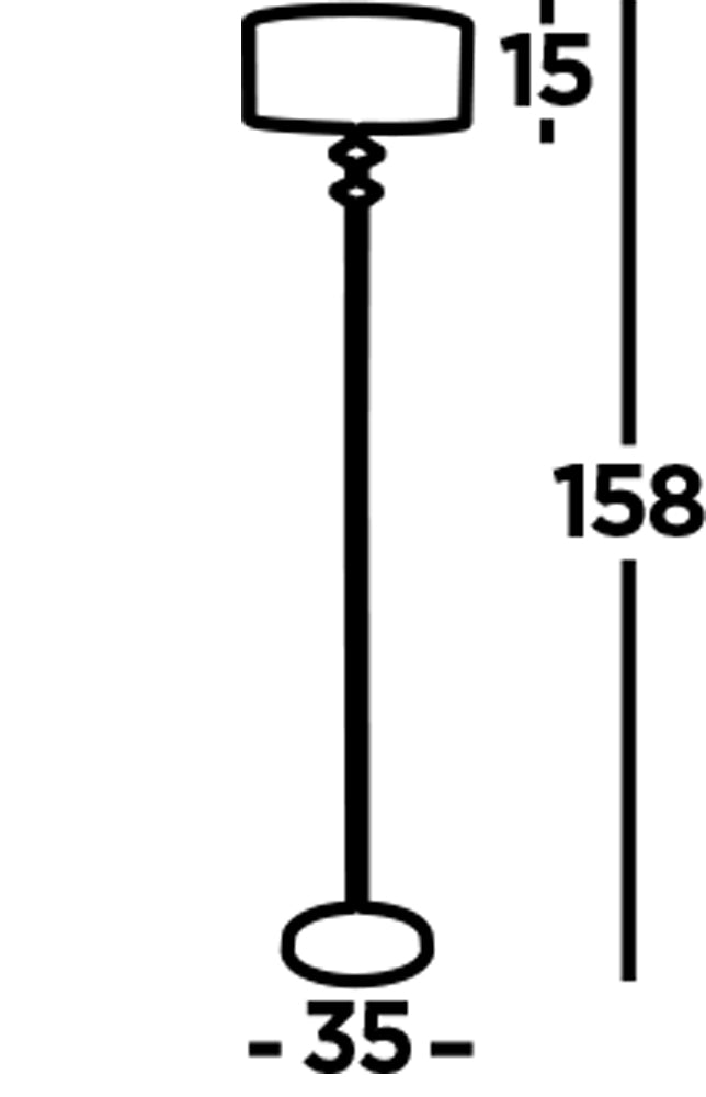 Piantana Contemporaneo Ontario Acciaio Cromo Tessuto Trasparente 1 Luce E27