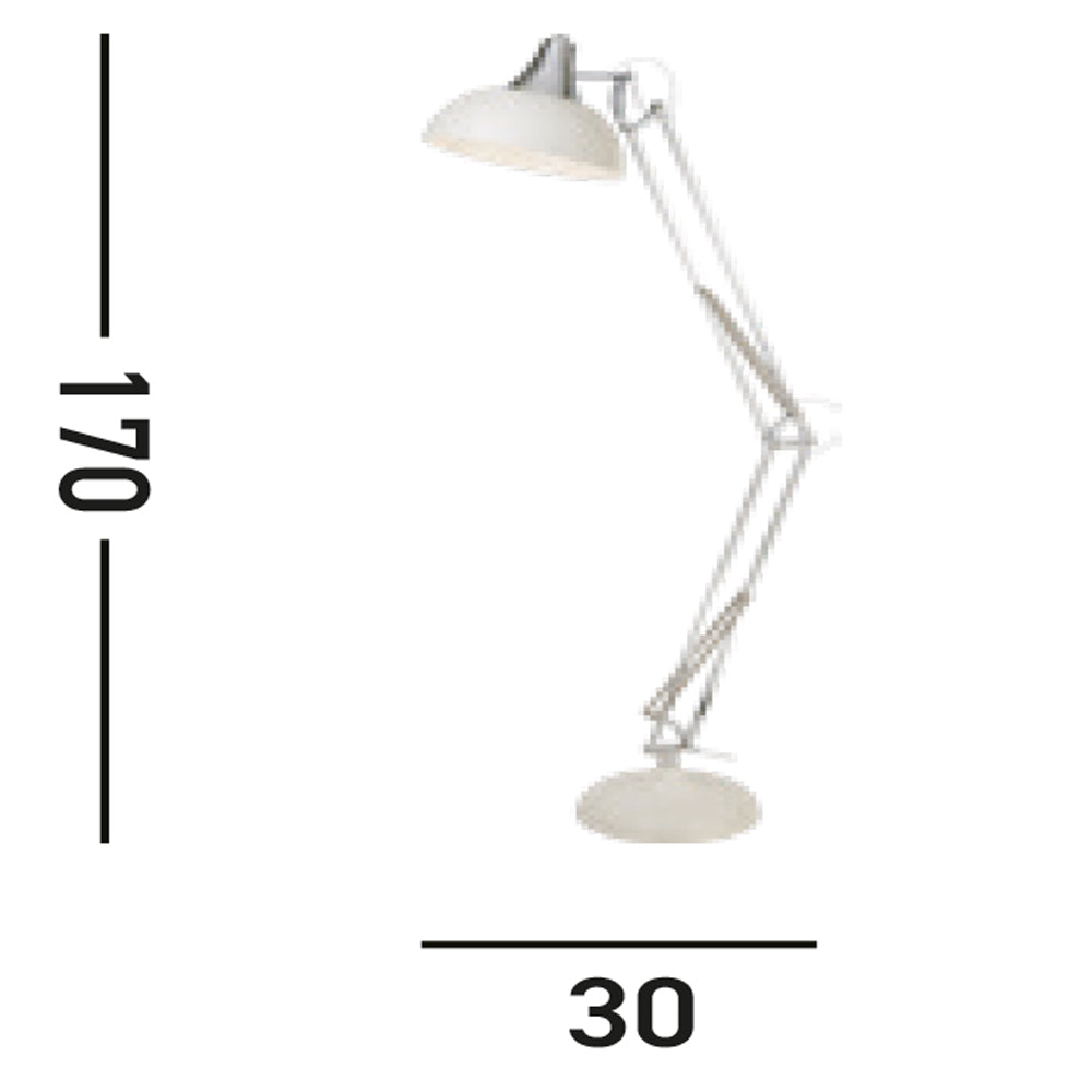 Piantana Contemporaneo Golia Acciaio Bianco Cromo 1 Luce E27