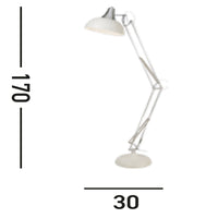 Piantana Contemporaneo Golia Acciaio Bianco Cromo 1 Luce E27