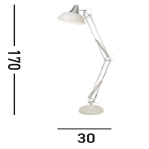 Piantana Contemporaneo Golia Acciaio Bianco Cromo 1 Luce E27