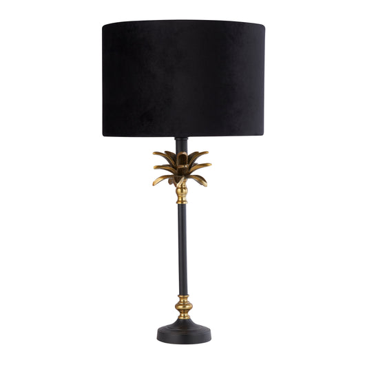 Lampada Da Scrivania Contemporanea Palma Metallo Ottone E Nero 1 Luce E27