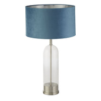Lampada Scrivania Oxford Acciaio Ottone Velluto Verde Acqua 1 Luce E27