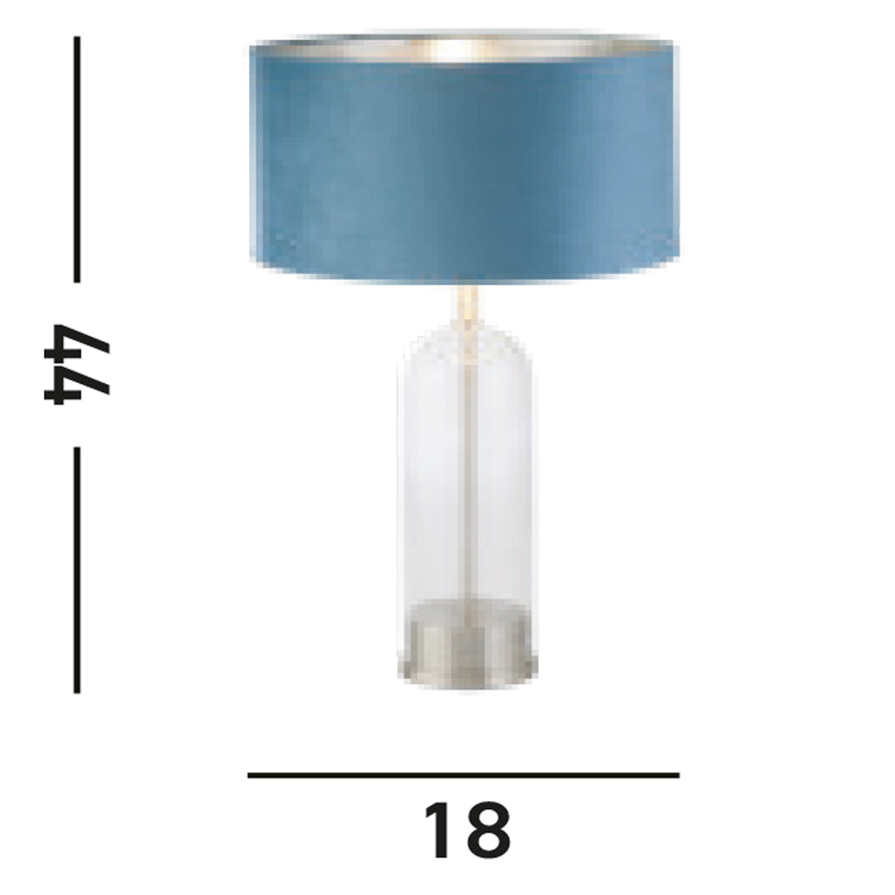 Lampada Scrivania Oxford Acciaio Ottone Velluto Verde Acqua 1 Luce E27