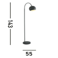 Piantana Contemporaneo Calunnia Acciaio Nero 1 Luce E27