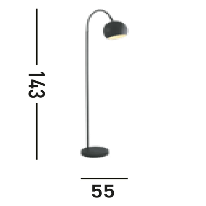 Piantana Contemporaneo Calunnia Acciaio Nero 1 Luce E27