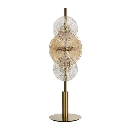 Lampada Scrivania Contemporanea Wagon Wheel Acciaio Adjustable Vetro 6 Luci G9