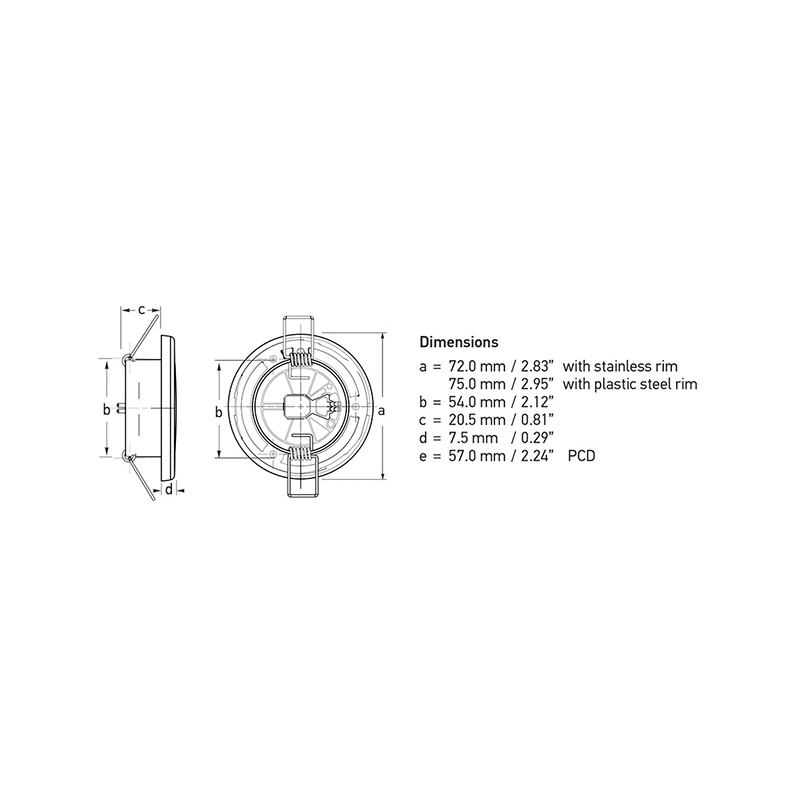 EUROLED 75 PLASTICA LUCE BIANCA 12V