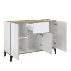 Credenza 120x40cm design moderno 3 ante cassetto soggiorno Rachel Wood