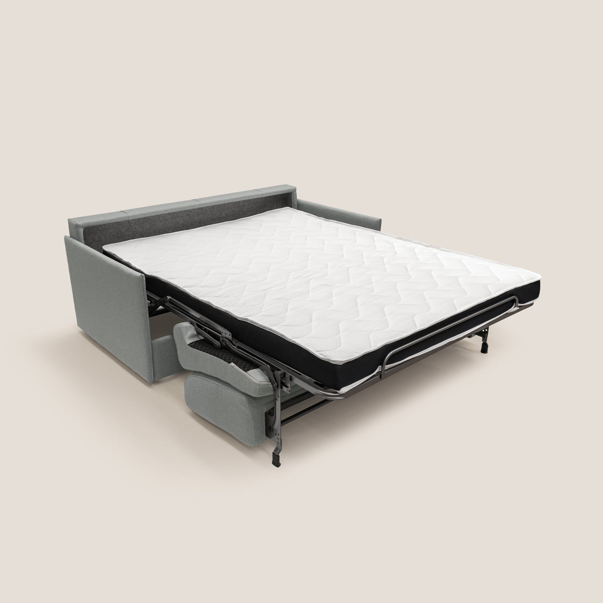 Divano Letto 3 Posti 189x96x96 cm in Tessuto Grigio