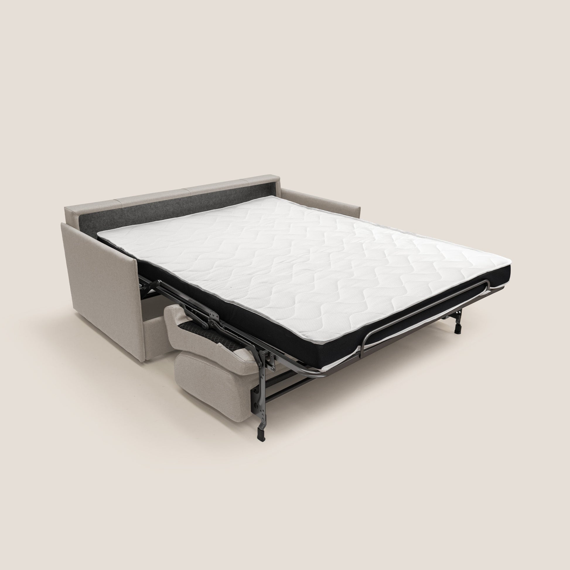 Divano Letto 2 Posti 169x90x96 cm in Tessuto Panna