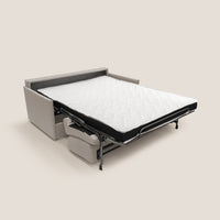 Divano Letto 2 Posti 169x90x96 cm in Tessuto Panna