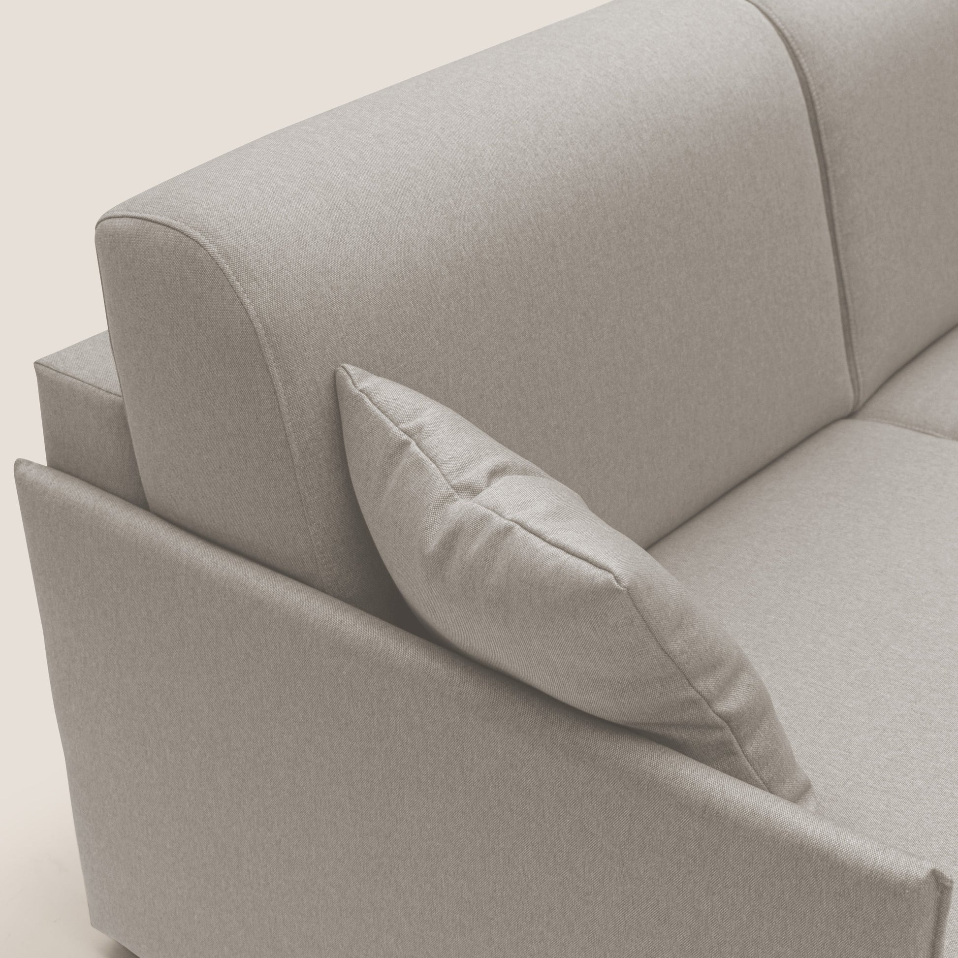 Divano Letto 2 Posti 169x90x96 cm in Tessuto Panna