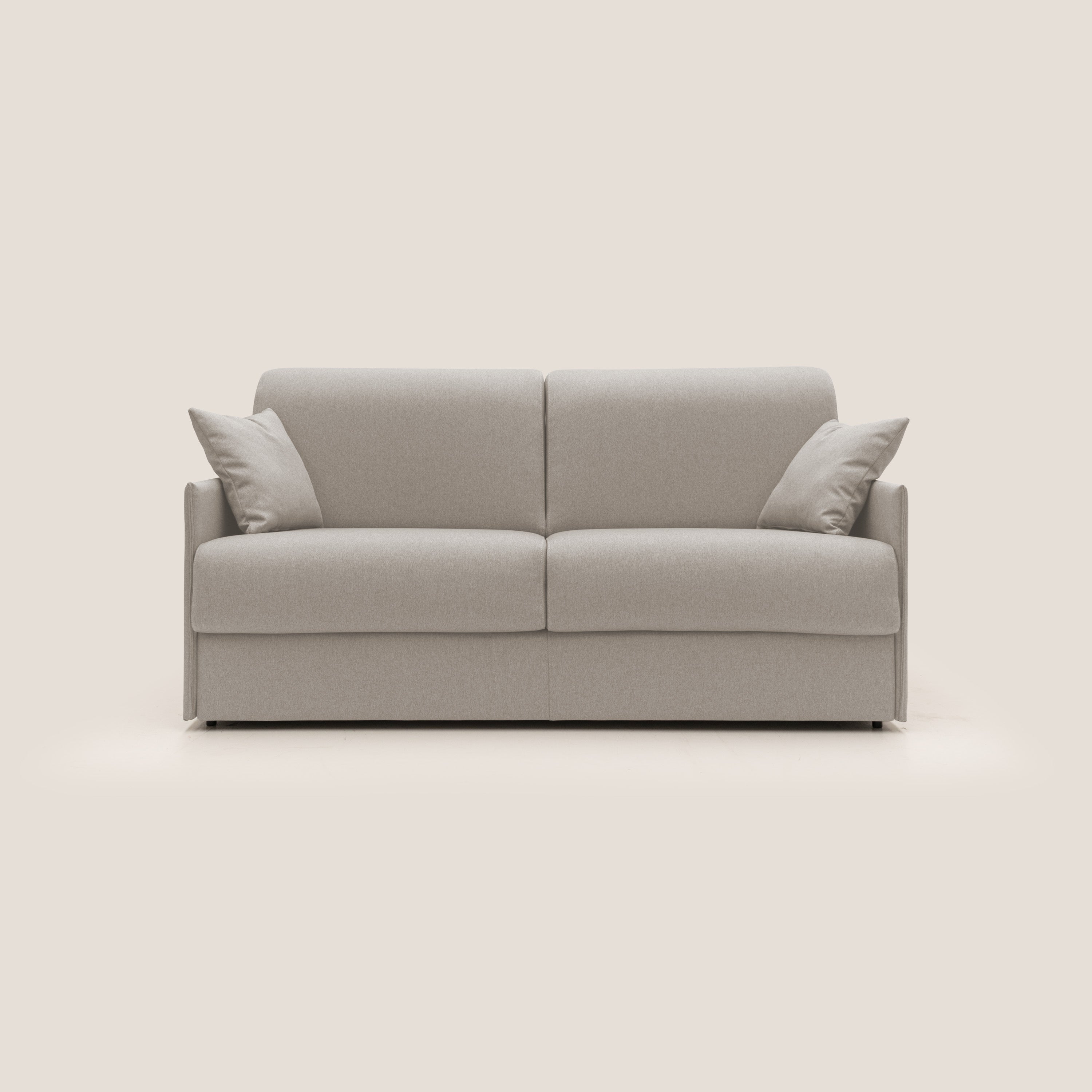 Divano Letto 2 Posti 149x90x96 cm in Tessuto Panna