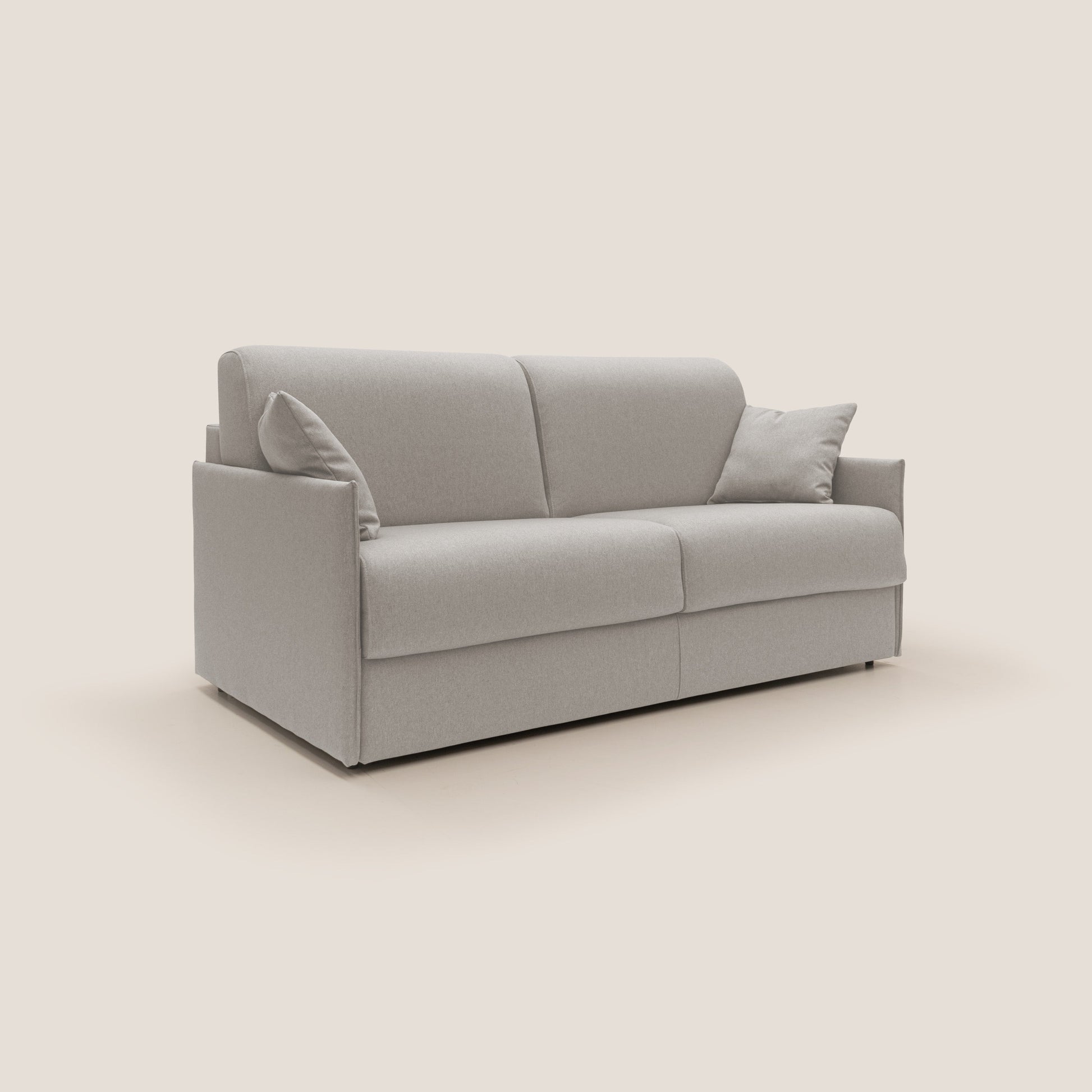 Divano Letto 2 Posti 169x90x96 cm in Tessuto Panna