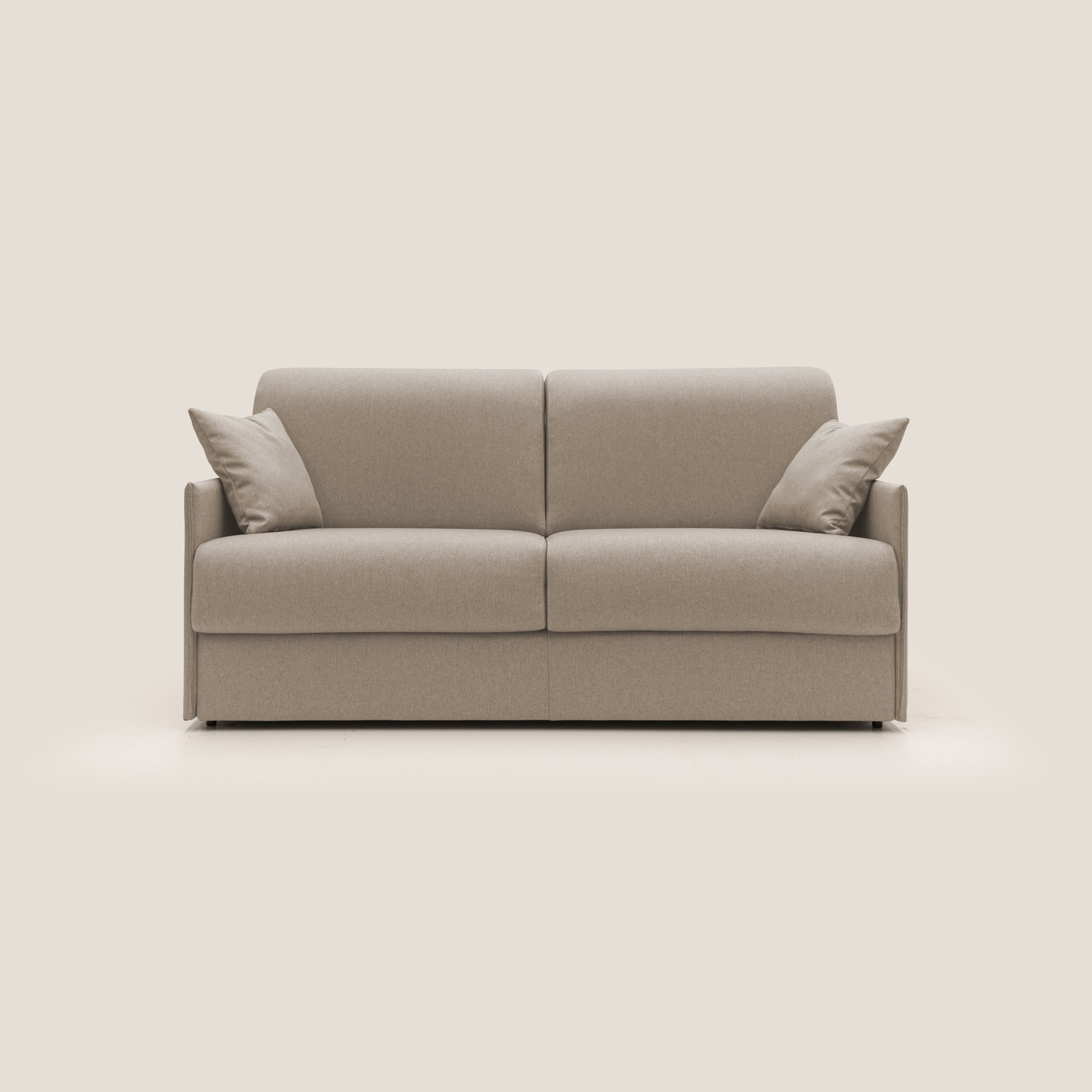 Divano Letto 2 Posti 169x90x96 cm in Tessuto Beige