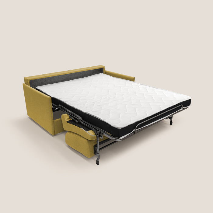 Divano Letto 3 Posti 189x96x96 cm in Tessuto Giallo