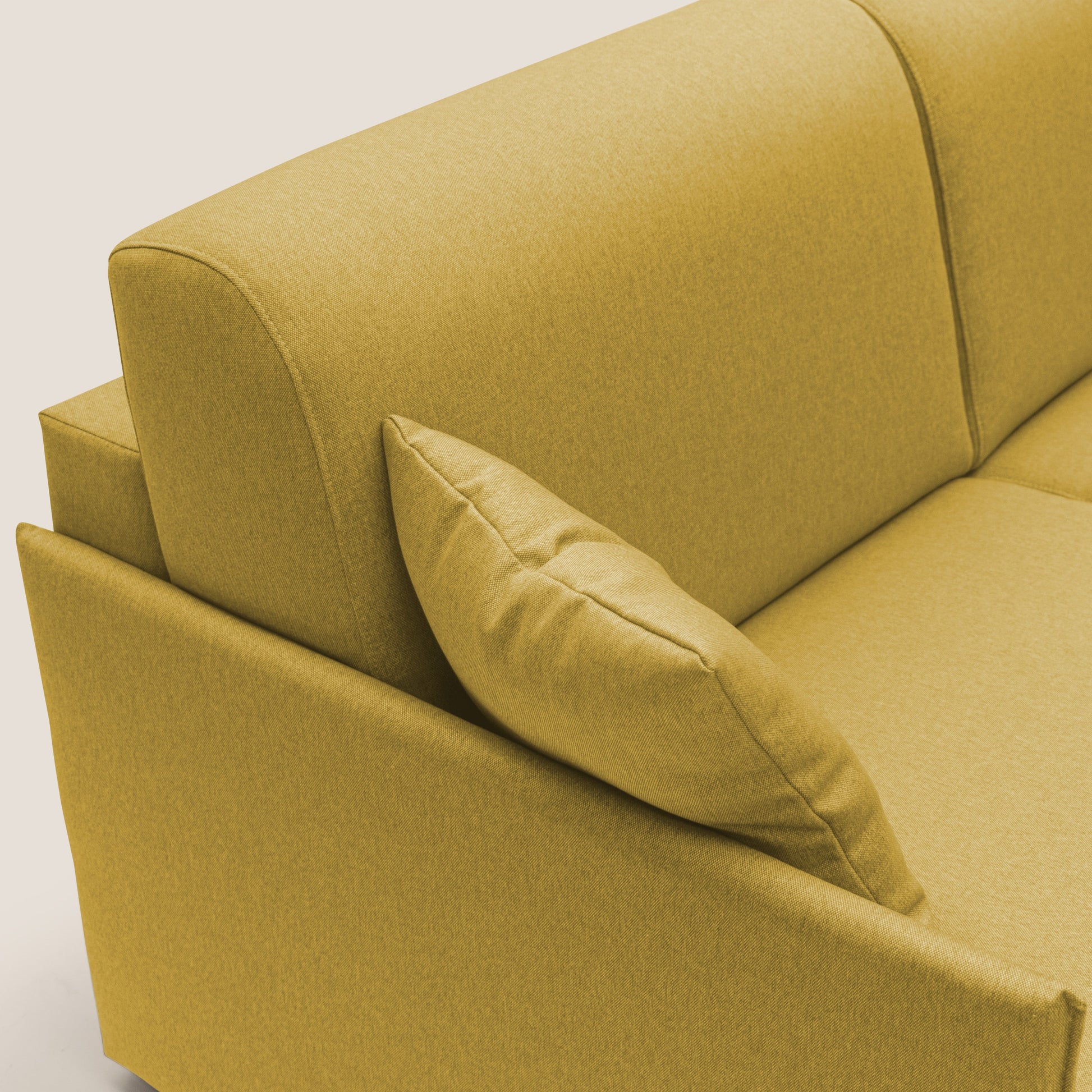 Divano Letto 2 Posti 149x90x96 cm in Tessuto Giallo