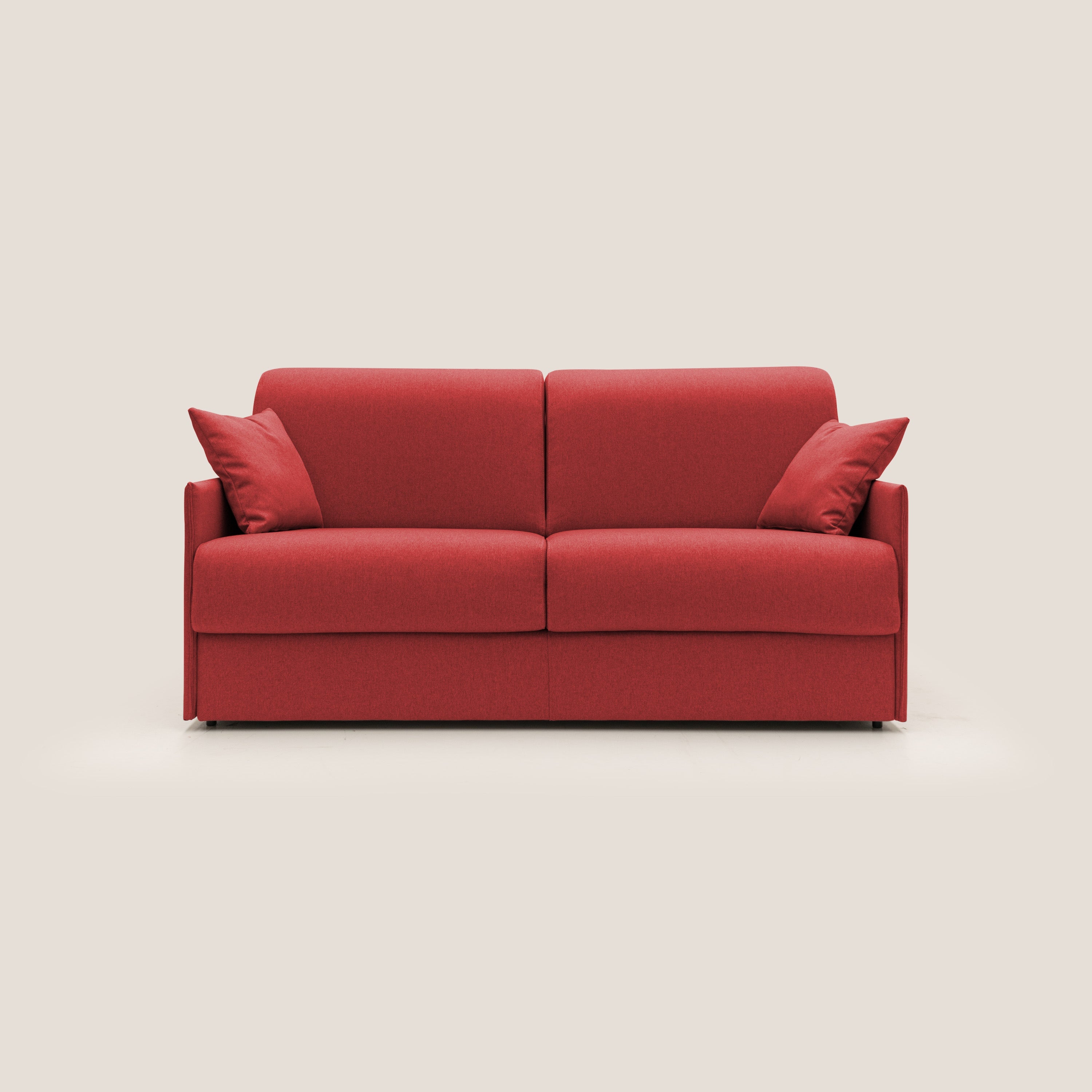 Divano Letto 3 Posti 189x96x96 cm in Tessuto Rosso