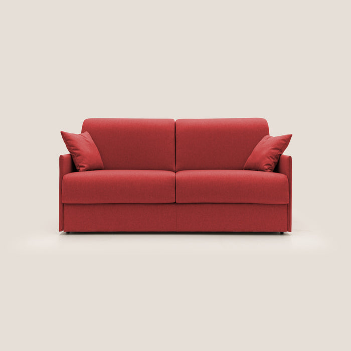 Divano Letto 3 Posti 189x96x96 cm in Tessuto Rosso