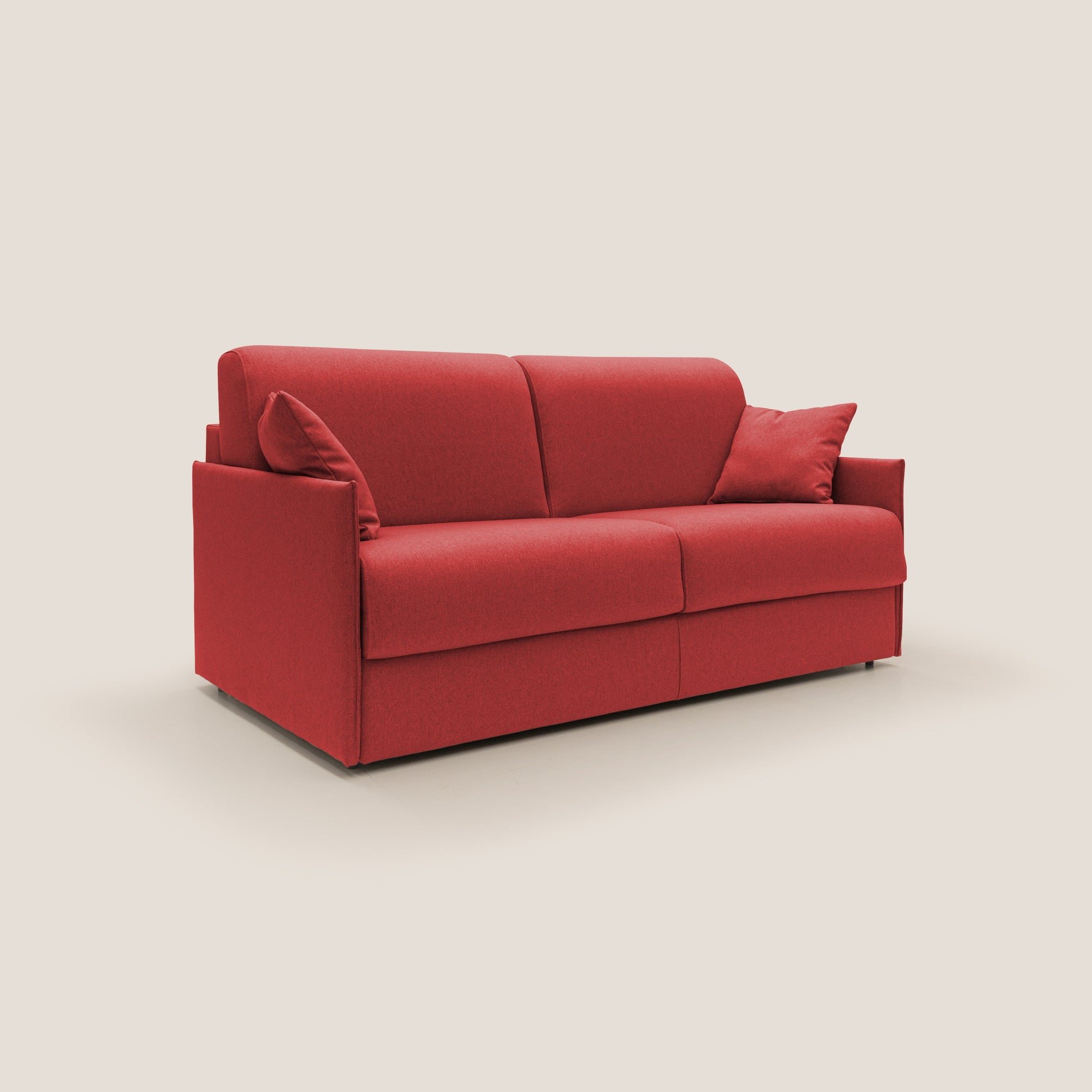 Divano Letto 2 Posti 149x90x96 cm in Tessuto Rosso