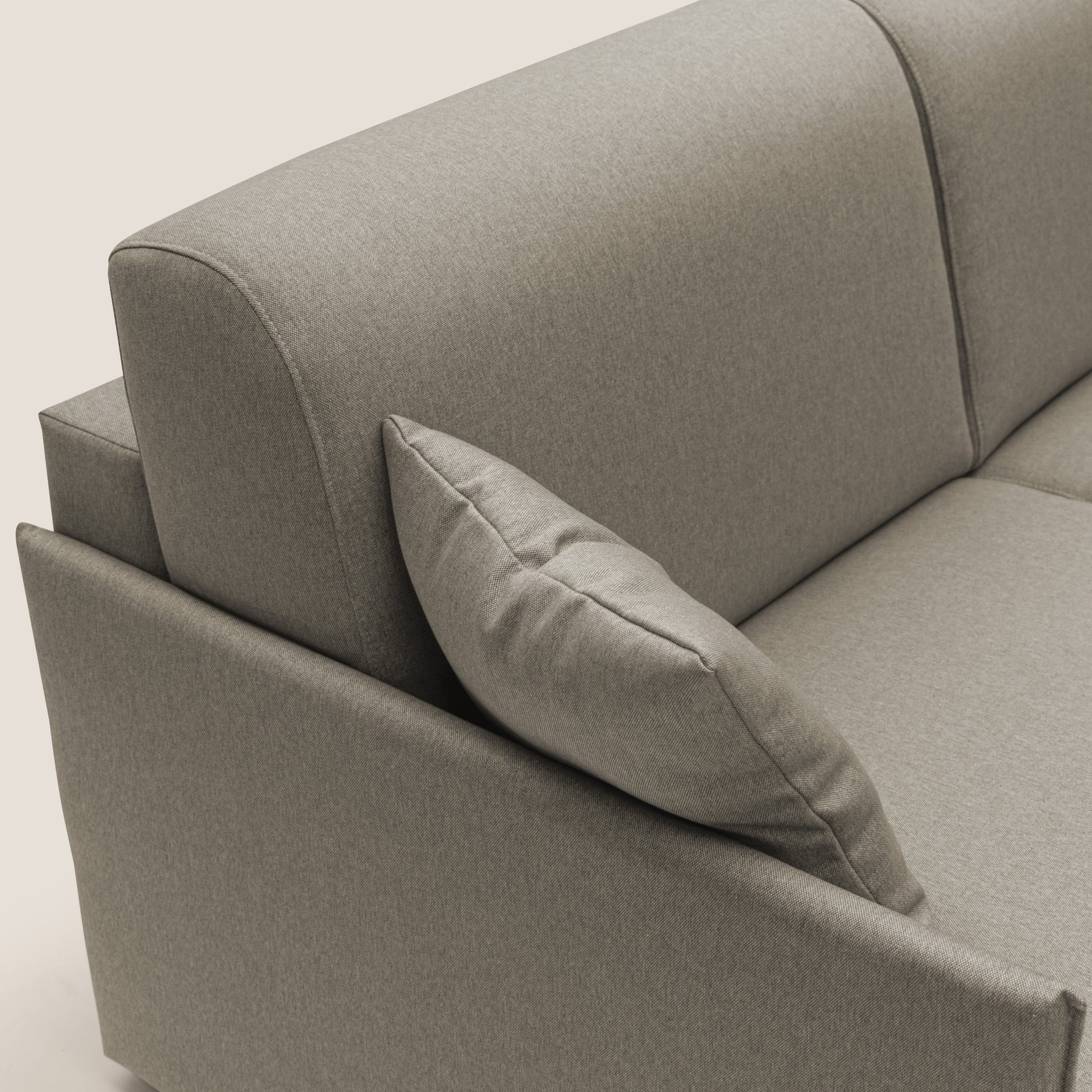 Divano Letto 3 Posti 189x96x96 cm in Tessuto Tortora
