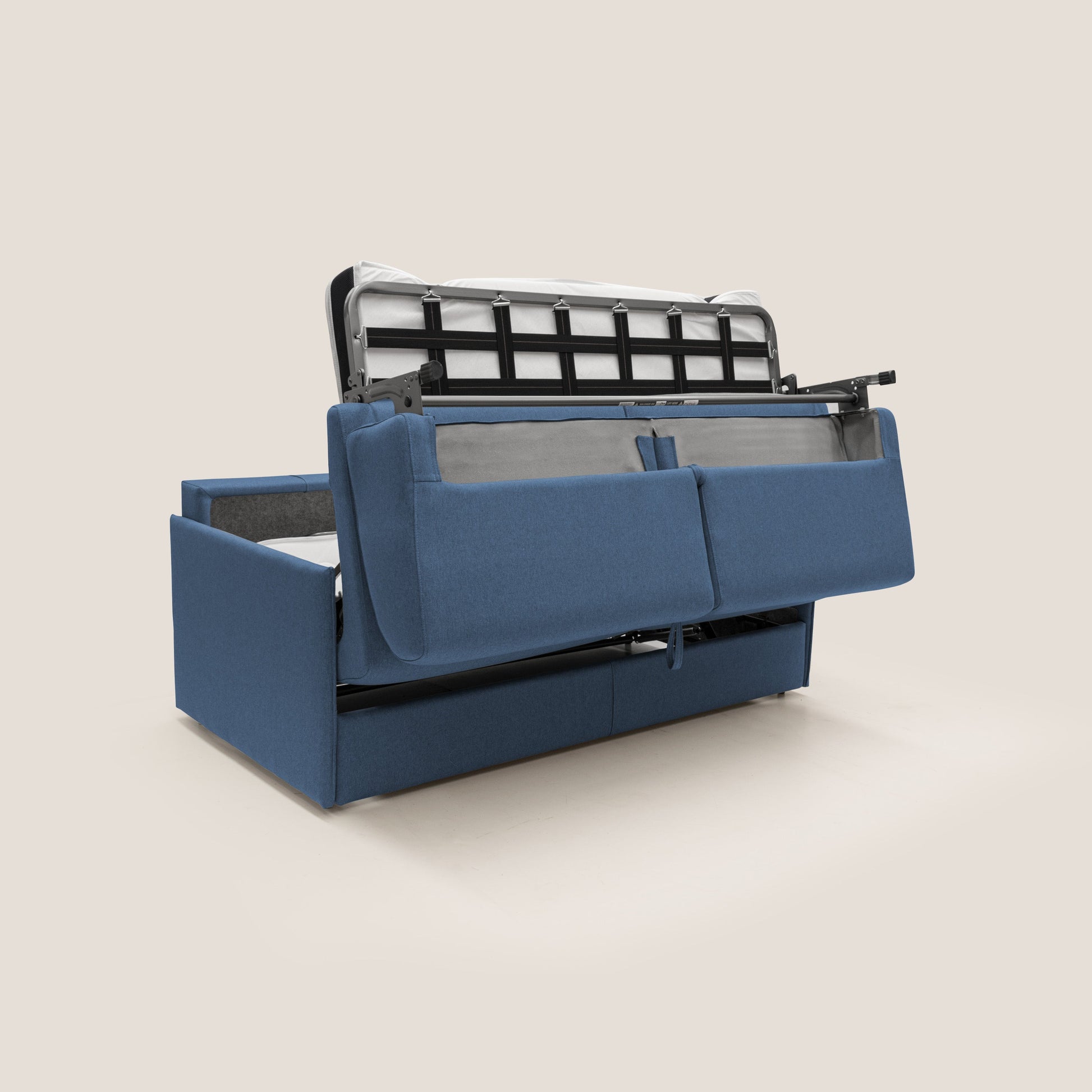 Divano Letto 2 Posti 149x90x96 cm in Tessuto Blu