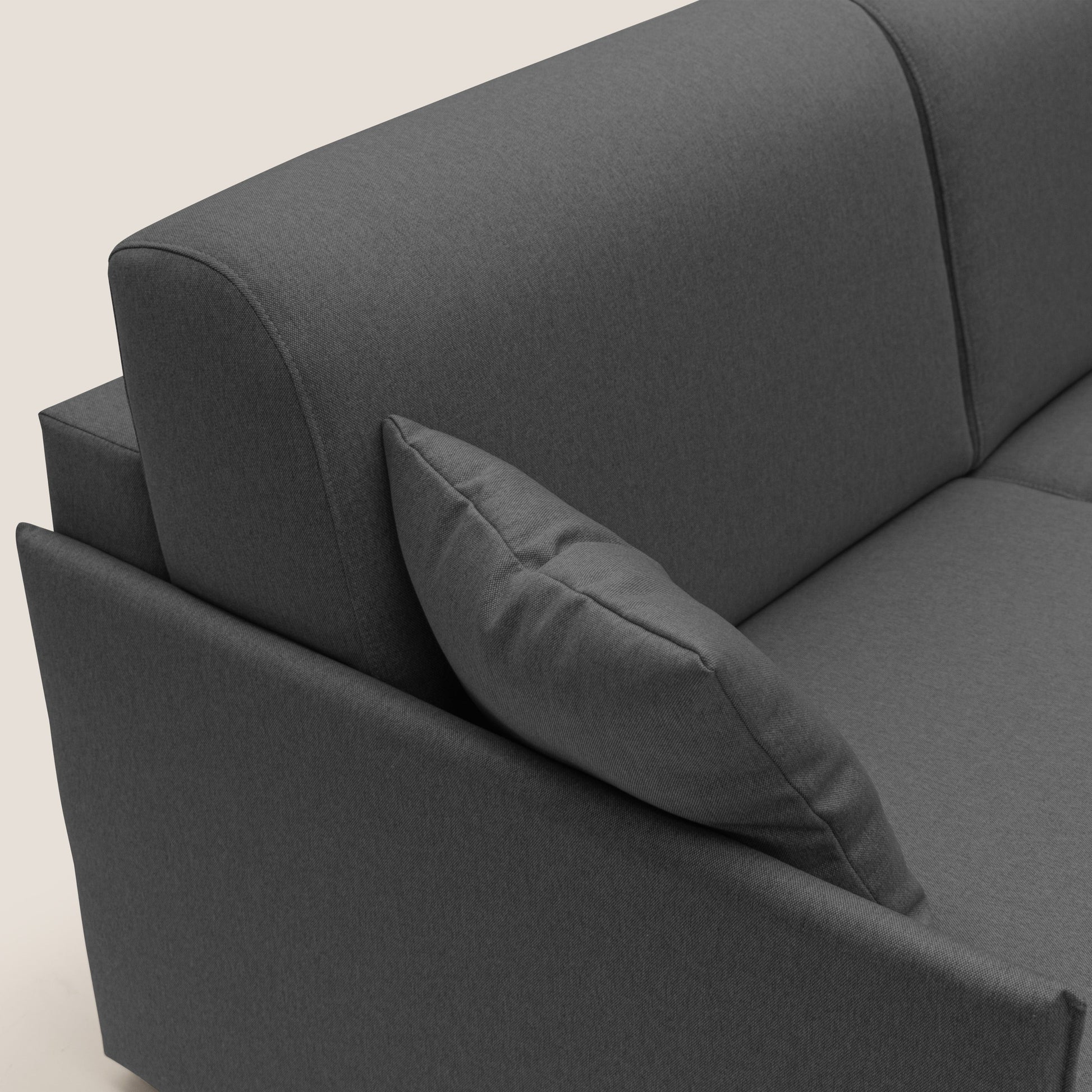 Divano Letto 2 Posti 169x90x96 cm in Tessuto Antracite