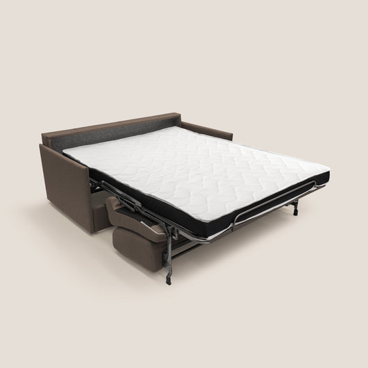 Divano Letto 3 Posti 189x96x96 cm in Tessuto Marrone