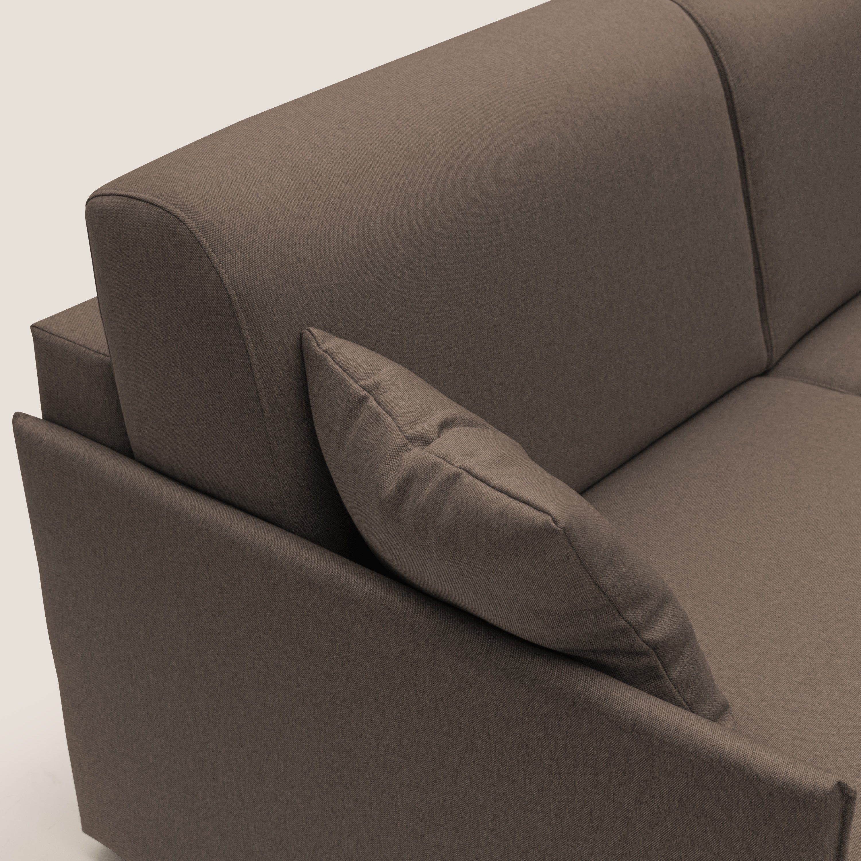 Divano Letto 3 Posti 189x96x96 cm in Tessuto Marrone