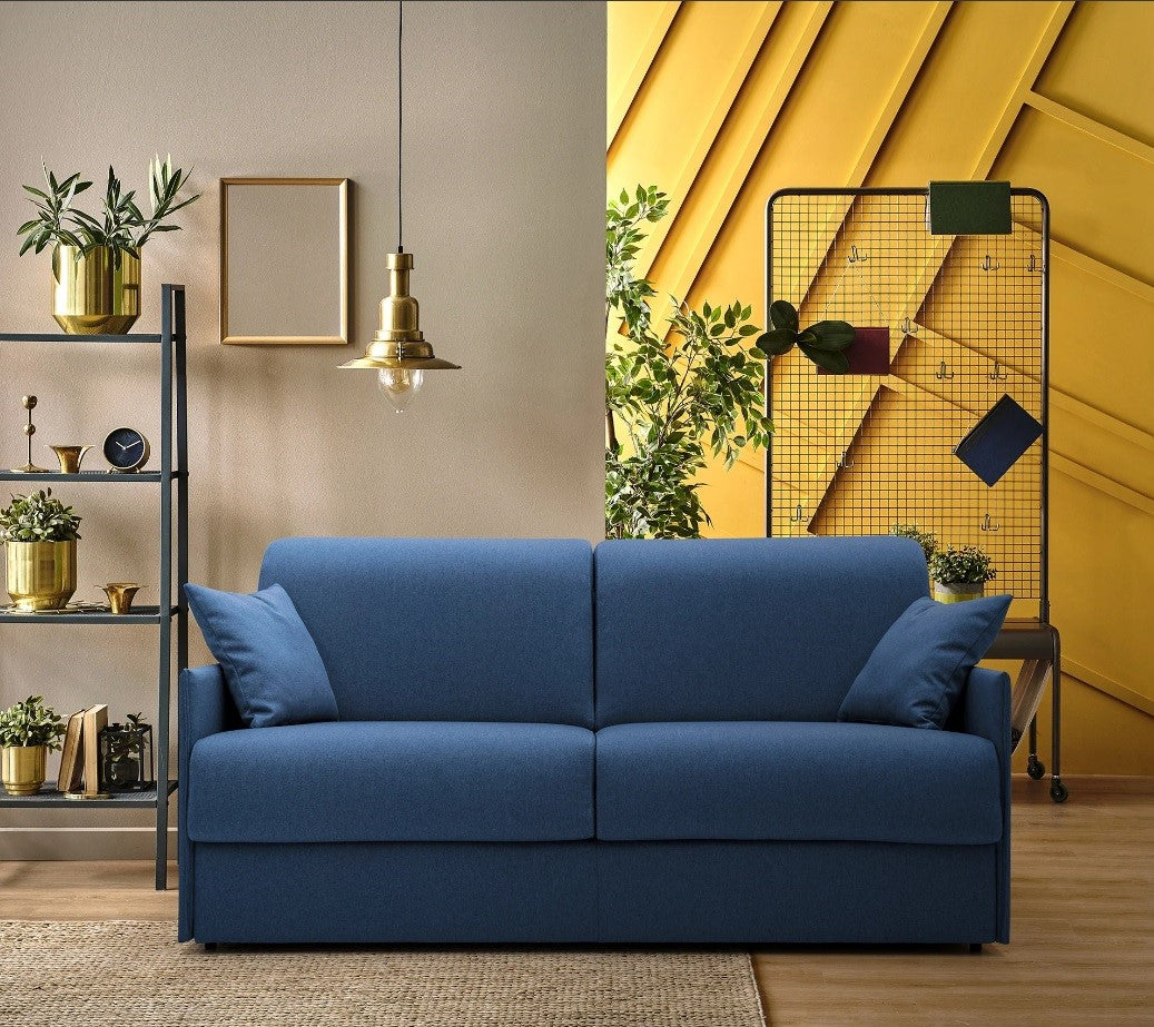 Divano Letto 3 Posti 189x96x96 cm in Tessuto Rosso