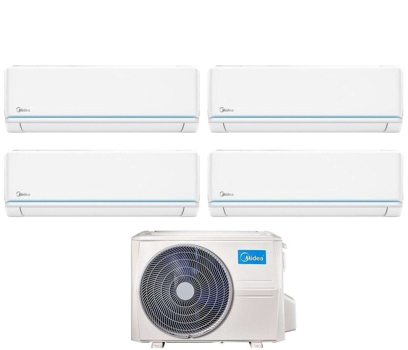 Condizionatore Midea Quadri Split Inverter serie EVOLUTION 9+12+12+12 con M40B-36HFN8 R-32 Wi-Fi Integrato 9000+12000+12000+12000