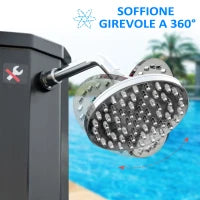 Doccia Solare Riscaldata 55° per Esterno con Serbatoio da 35 Litri e Miscelatore, Nero