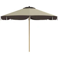 Ombrellone da Giardino Ø2.6 m con Copertura UV50+, Presa d'Aria e 8 Stecche, Beige