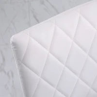 Set 4 Sedie Imbottite per Sala da Pranzo con Rivestimento in Similpelle, 41x50x91cm - Bianco