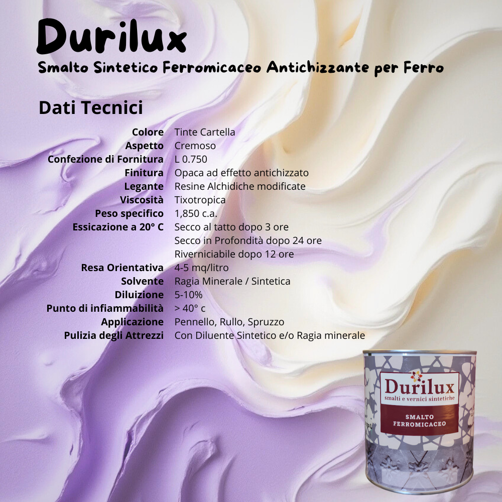 Durilux smalto sintetico ferromicaceo antichizzante ferro colore rame 270 *** formato 750 ml, confezione 1