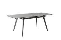 E-STYLO Tavolo allungabile con top in ceramica grigio antracite opaco e vetro temperato, struttura in metallo antracite, 90cm X 140/170/200cm H. 76cm.