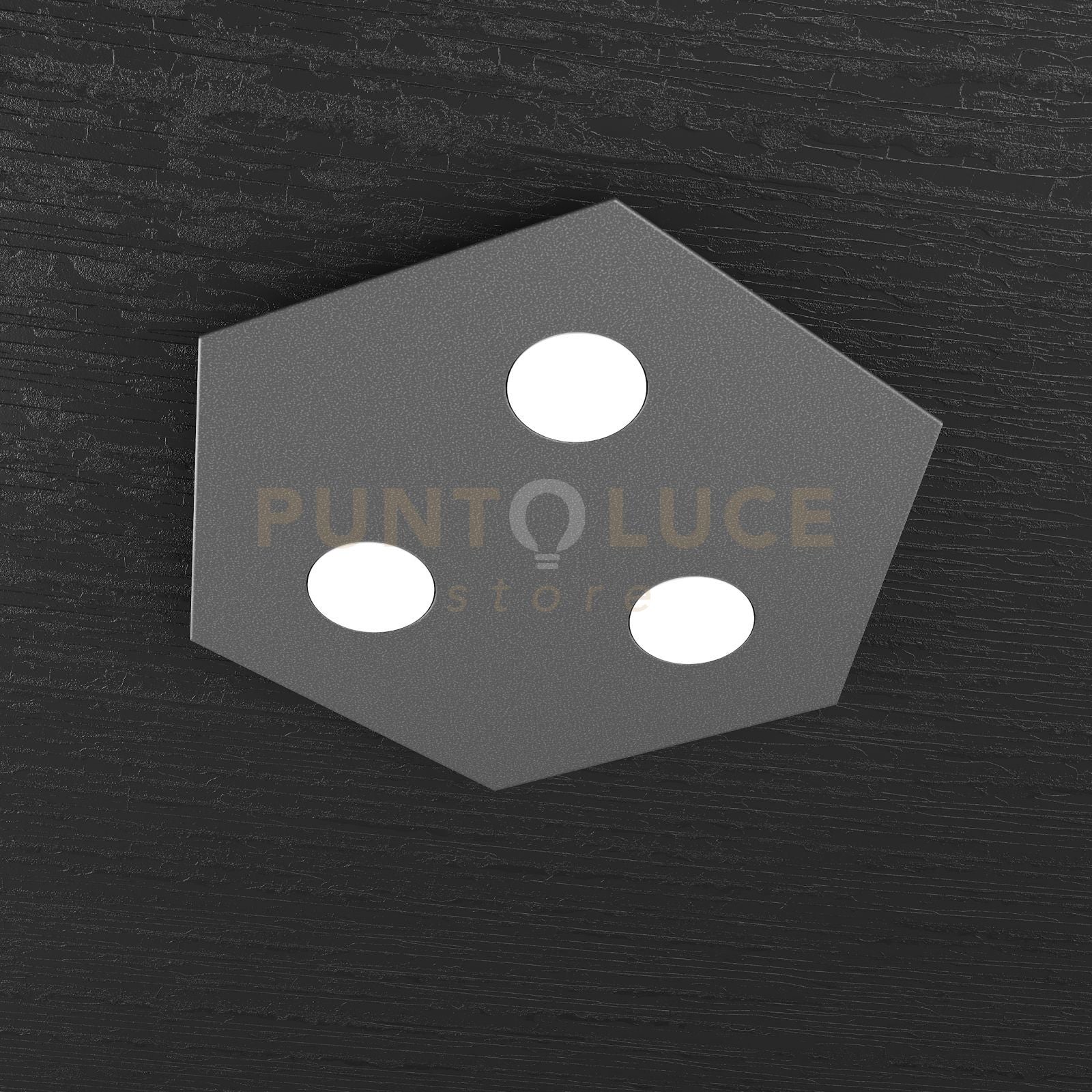 EXAGON PLAFONIERA 3 LUCI GRIGIO ANTRACITE 1142-PP-GA