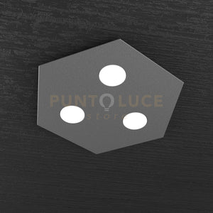 EXAGON PLAFONIERA 3 LUCI GRIGIO ANTRACITE 1142-PP-GA