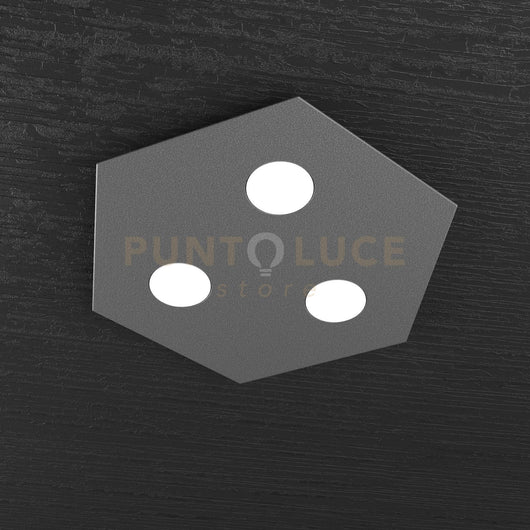 EXAGON PLAFONIERA 3 LUCI GRIGIO ANTRACITE 1142-PP-GA