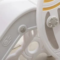 Scivolo per Bambini 18-36 Mesi in PE e PP a Tema Spaziale con Scale Antiscivolo, 157x46.5x80 cm, Grigio e Bianco