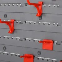 DURHAND 54PZ Contenitore Portautensile con 50 Ganci, Montaggio a Muro, PP, Rosso Grigo, 95.5x23x53.5cm