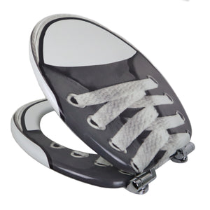 Sedile copri wc universale frizionato fantasia mdf chiusura rallentata *** fantasia shoes, confezione 1