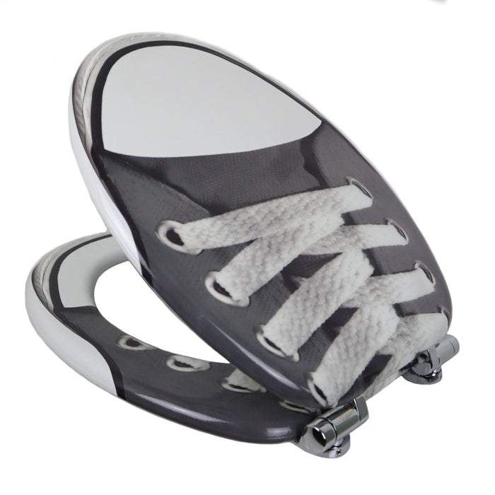 Sedile copri wc universale frizionato fantasia mdf chiusura rallentata *** fantasia shoes, confezione 1