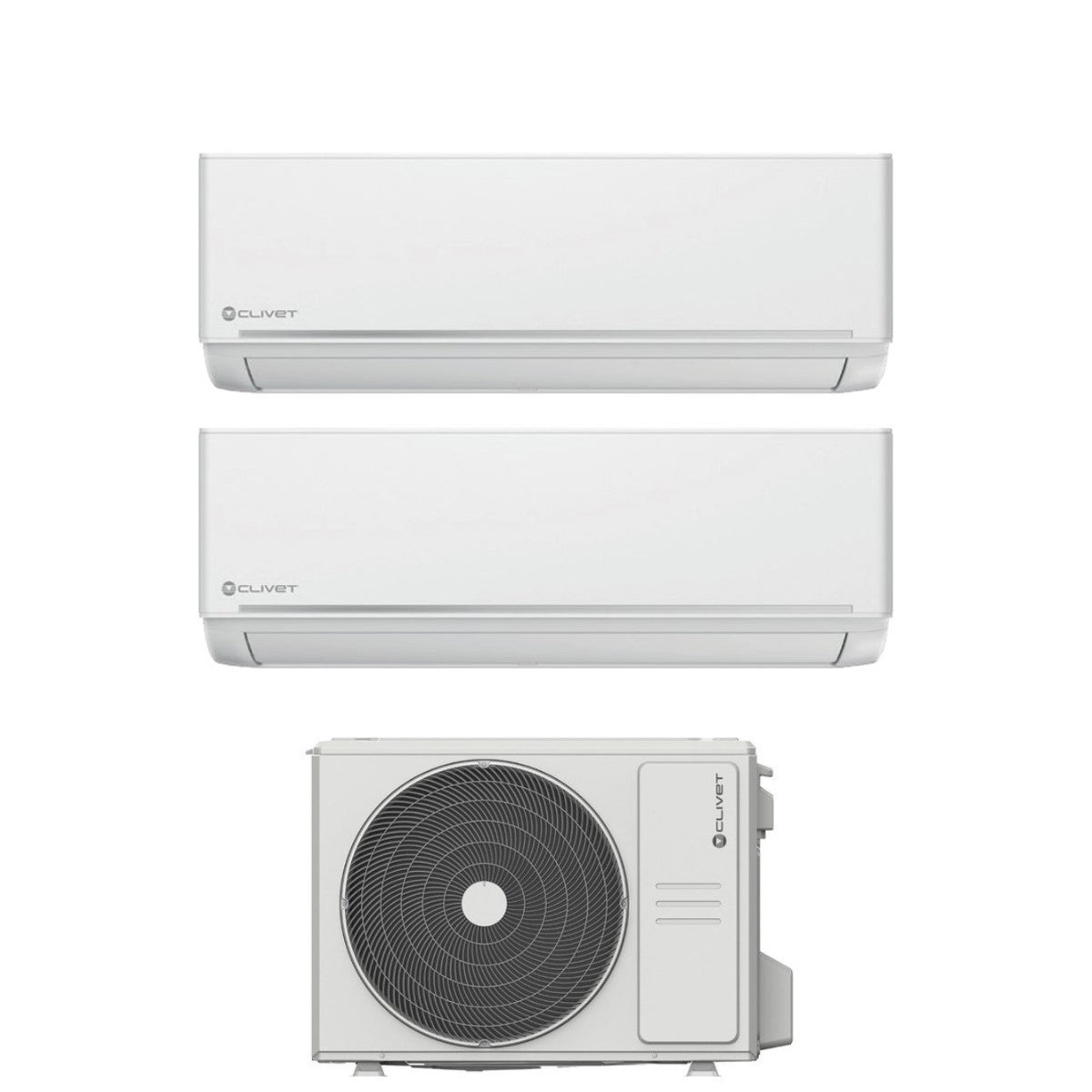 Climatizzatore Condizionatore Clivet Dual Split Inverter serie EZCOOL 9+12 con MU2-Y 61M R-32 Wi-Fi Optional 9000+12000