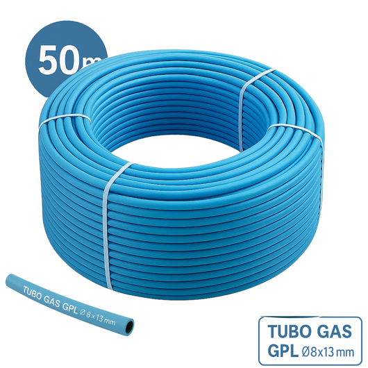 Tubo flessibile in gomma per gas gpl per impianti sicuri *** lunghezza metri 50, confezione 1