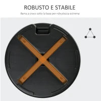 Base per Ombrellone Rotonda Ø55cm in Plastica da 30kg per Pali da Ø38-48mm, Nero