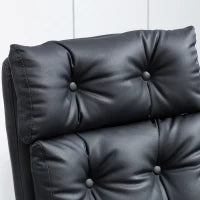 Poltrona da Ufficio in Finta Pelle con Schienale Reclinabile 135° e Poggiapiedi Estraibile, Nero