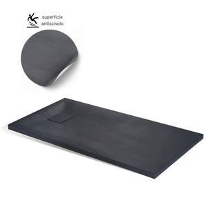 Piatto doccia antracite mineral marmo resina antiscivolo h4 cm *** misure l100 x p80 x h4 cm, confezione 1