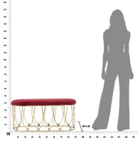Panca Amelie Bordeaux Cm 91.5X40.5X46