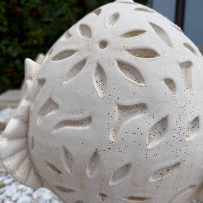 Pigna fiorissima cemento bianco 20 x 35 x h.50 cm arredo giardino esterni